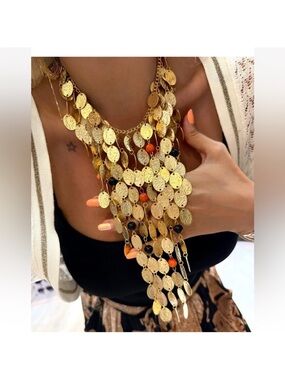 ZARA BEADED WATERFALL NECKLACE